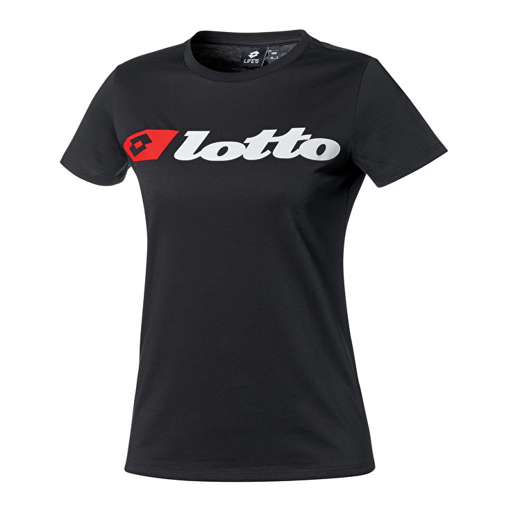 Lotto Athletica Due Logo Camisetas Mujer - Negras - Colombia USLNPTM-02